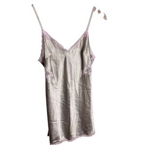 Victoria's Secret 2013 retro Gray Chemise with Pink Lace